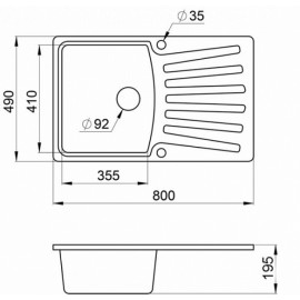 Кухонная мойка EMAR EMQ-1801.Q агат