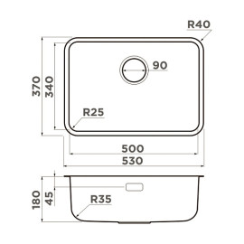 Кухонная мойка OMOIKIRI Omi 53-U/I-IN Ultra Mini (4997405)