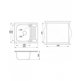 Кухонная мойка EMAR EMQ-1575.Q оникс