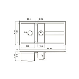 Кухонная мойка OMOIKIRI Kitagawa 100-2-GB 4993805 графит