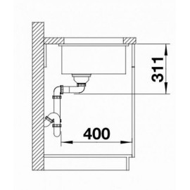Мойка BLANCO Subline 375-U Ceramic PuraPlus глянцевый магнолия (523727)