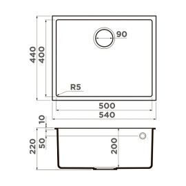 Кухонная мойка OMOIKIRI Bosen 54-U-ES (4997208)