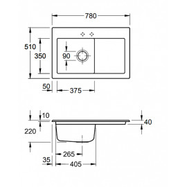 Кухонная мойка Villeroy&Boch Subway 45 677201i4 Graphite