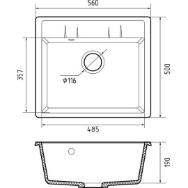 Кухонная мойка GRANFEST Quadro GF-Q561 топаз