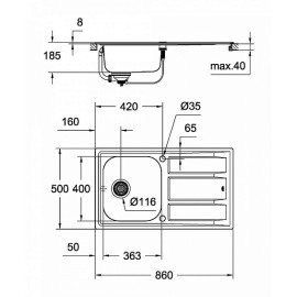 Кухонная мойка GROHE K400 31566SD0