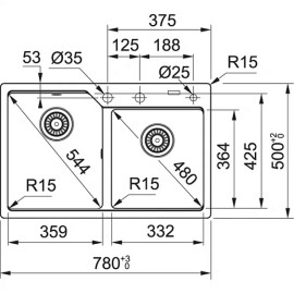 Кухонная мойка FRANKE UBG 620-78 черный матовый (114.0634.796)