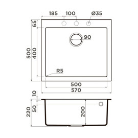 Кухонная мойка OMOIKIRI Bosen 57-ES (4997209)