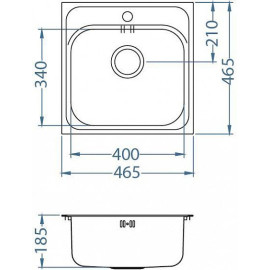 Кухонная мойка ALVEUS Basic 140 NAT-90 1100905 (в комплекте с сифоном 1102384)