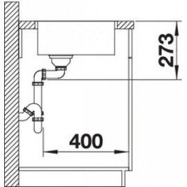 Кухонная мойка Blanco ZEROX 340-IF Durinox® отводная арматура InFino®нержавеющая сталь 523096