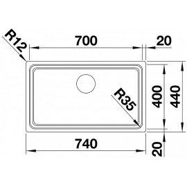 Кухонная мойка BLANCO ETAGON 700-IF нерж.сталь зеркальная полировка с отв. арм. InFino (524272)