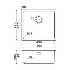 Кухонная мойка OMOIKIRI Tadzava 49-U/I-IN ULTRA 15 (4997115)