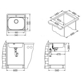 Кухонная мойка ALVEUS ALLUX 70 LEI-90-048X48SN0 1124150