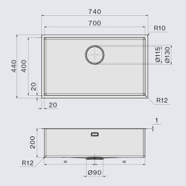 Кухонная мойка FALMEC COMO 70 F