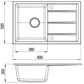 Кухонная мойка EMAR EMQ-1800.Q кварц
