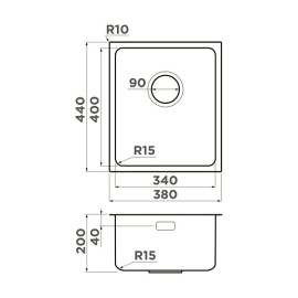 Кухонная мойка OMOIKIRI Tadzava 38-U/I-IN ULTRA 15 (4997113)