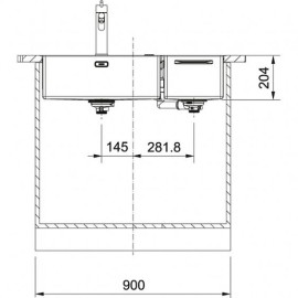 Кухонная мойка FRANKE Box Center BWX 220-54-27 TL рабочий центр справа