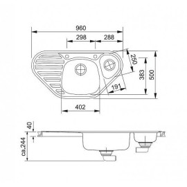Кухонная мойка FRANKE cog 651-e (061.300.094) (114.0184.970) белый металлик