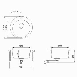 Кухонная мойка AQUASANITA Clarus SR100W (cerrus 120)