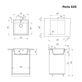 Кухонная мойка MAUNFELD Perla 505 MFQS-505DGR темно-серый