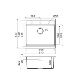 Кухонная мойка OMOIKIRI Kitagawa 57-WH (4993303)