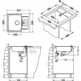 Кухонная мойка ALVEUS Maxim 60 SAT-90 1089613 (в комплекте с сифоном 1064388)