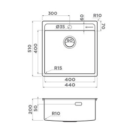 Кухонная мойка OMOIKIRI Daisen 44-IN (4993179)