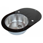 Кухонная мойка ZORG INOX-GLASS GL-5077-OV-BLACK