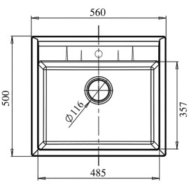 Кухонная мойка GRANFEST Quadro GF-Q561 бежевый