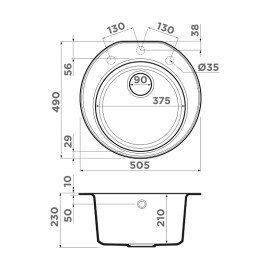 Кухонная мойка OMOIKIRI Miya 50R-PL (4993511)