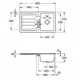 Кухонная мойка Villeroy&Boch Flavia 50 330502i4 Graphite