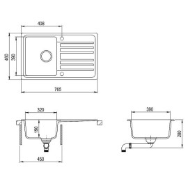 Кухонная мойка AQUASANITA Notus SQ101AW (графит 222)