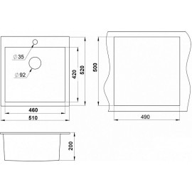 Кухонная мойка EMAR EMQ-1510.Q кварц