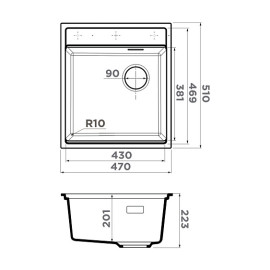 Кухонная мойка OMOIKIRI Yoru 47 Side-WH (4993958)