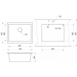 Кухонная мойка EMAR EMQ-1555.P цитрин