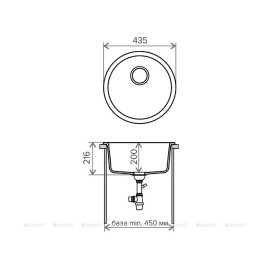 Кухонная мойка TOLERO R-104-001 серый металлик