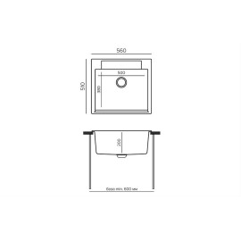 Кухонная мойка POLYGRAN Argo-560 черный 16