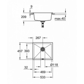 Кухонная мойка GROHE K700 серый гранит 31654AT0