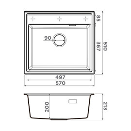 Кухонная мойка OMOIKIRI Daisen 57-WH (4997309)
