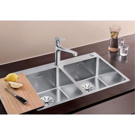 Кухонная мойка Blanco Andano 340/340-IF-A нерж. сталь зерк.полир. с кл.-авт. InFino (арт.522997)