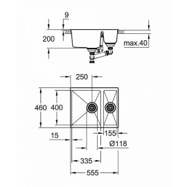 Кухонная мойка GROHE K500 серый гранит 31648AT0