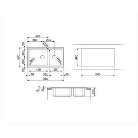 Кухонная мойка SMEG LGR862-2
