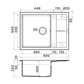 Кухонная мойка OMOIKIRI Sumi 65A-WH (4993861)