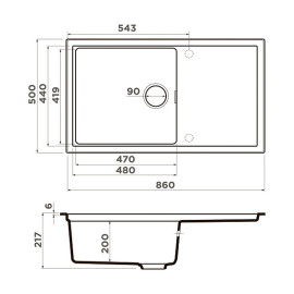 Кухонная мойка OMOIKIRI Sintesi 86-WH (4997131)