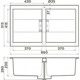 Кухонная мойка OMOIKIRI Banzen 86-2-GR Artceramic/leningrad grey (4993318)