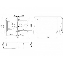 Кухонная мойка EMAR EMQ-2780.Q опал