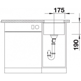 Кухонная мойка BLANCO SUBLINE 320-U 523407 темная скала