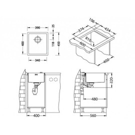 Кухонная мойка ALVEUS Quadrix Monarch 20 ANTHRACITE антрацит