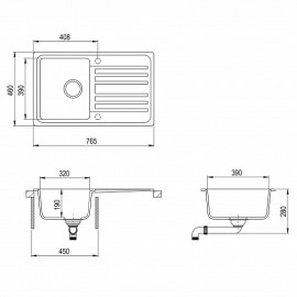 Кухонная мойка AQUASANITA Notus SQ101AW (argent 220)