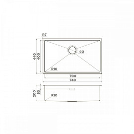 Кухонная мойка OMOIKIRI Taki 74-U/IF-LG (4993499)