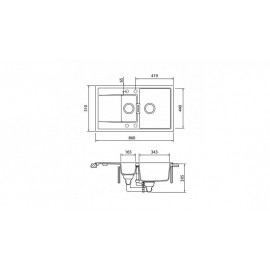 Мойка SCHOCK 700693 eton 60 d cristadur 860х510 магма